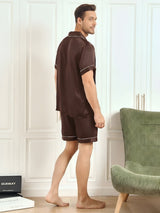 [Kaffe] SilkSilky-SE Short Sleeve Lapel Collar Herr Pyjama 002