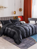 SilkSilky SE 19Momme Rent Silke Bedding Set Svart 001