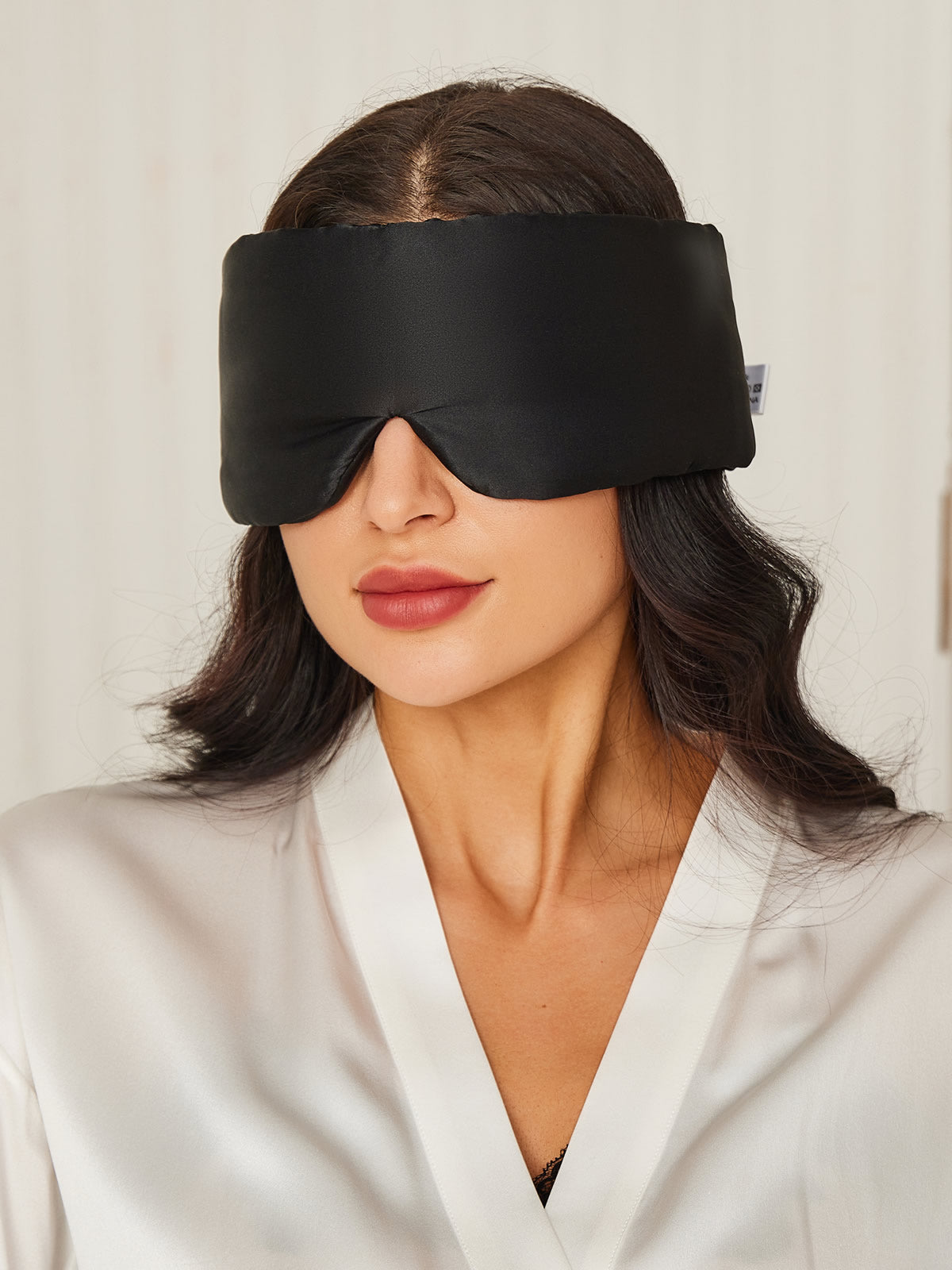 [Svart] SilkSilky-SE 19Momme Rent Silke Eye Mask 001