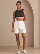 [Grå] SilkSilky-SE Sleeveless Crew Neck Cami Toppar 006