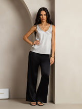 [Silver] SilkSilky-SE Sleeveless V Neck Cami Toppar 005