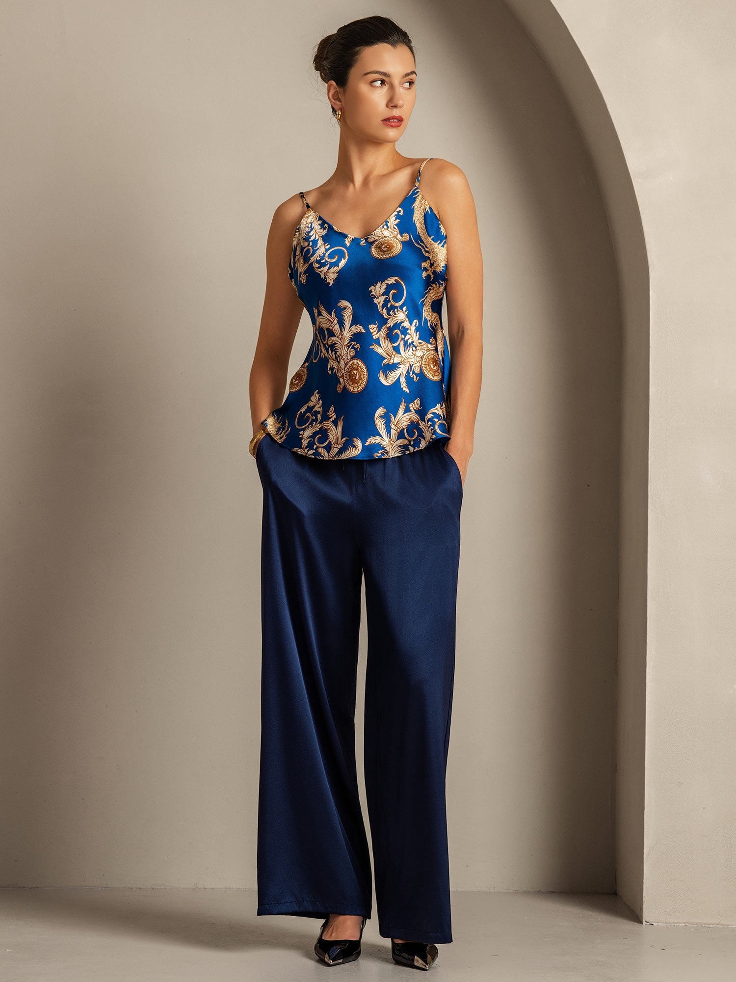 [Navy Drake] SilkSilky-SE Rent Silke Camisoles 008