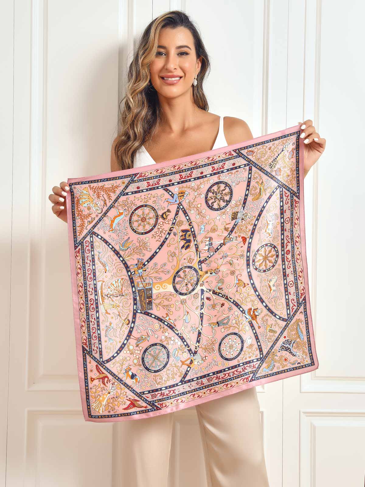 SilkSilky SE Rent Silke Scarf Rosa 001