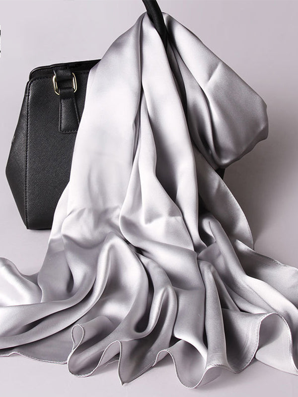 SilkSilky-SE Rent Silke Scarf Ljusgrå 002