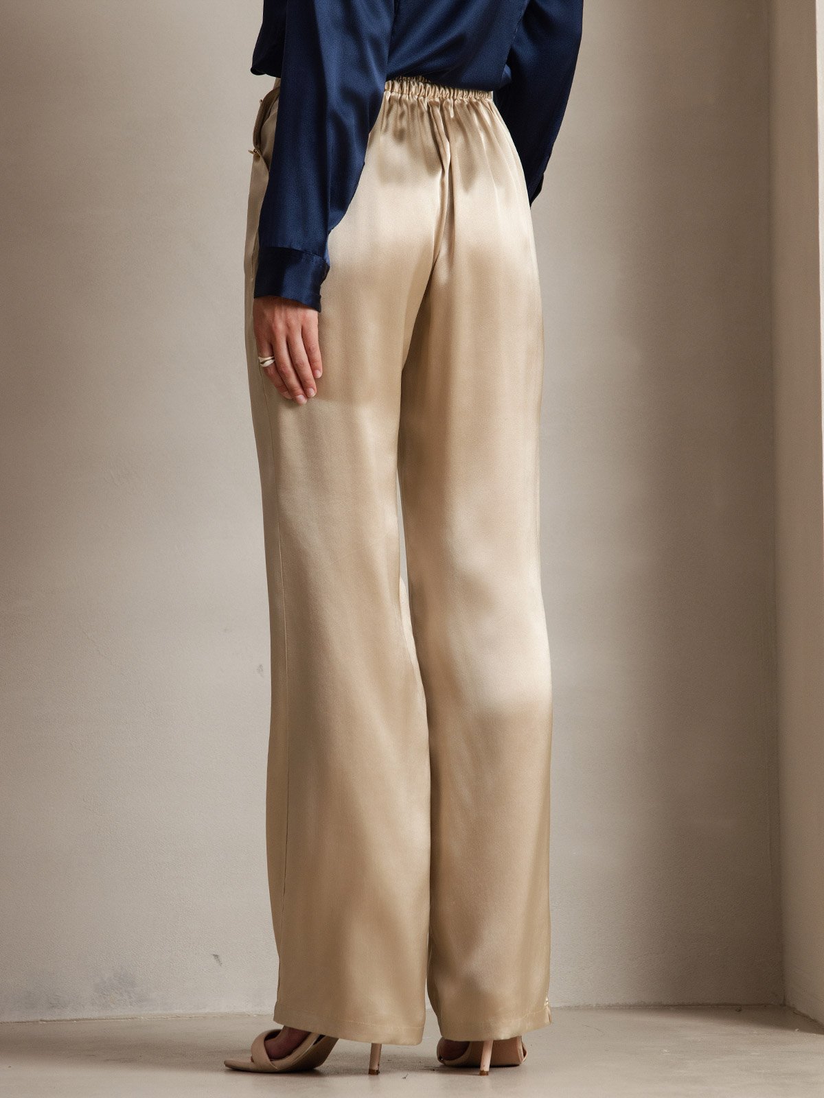 [Champagne] SilkSilky-SE 19Momme Silke Womens Pants 004