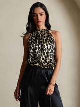 [Leopard] SilkSilky-SE 19Momme Silke Womens T-Shirt 004,