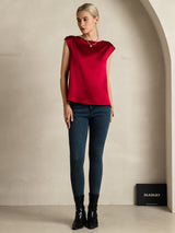 [Vin] SilkSilky-SE Cap Sleeve Round Neck Dam T-Shirt 007