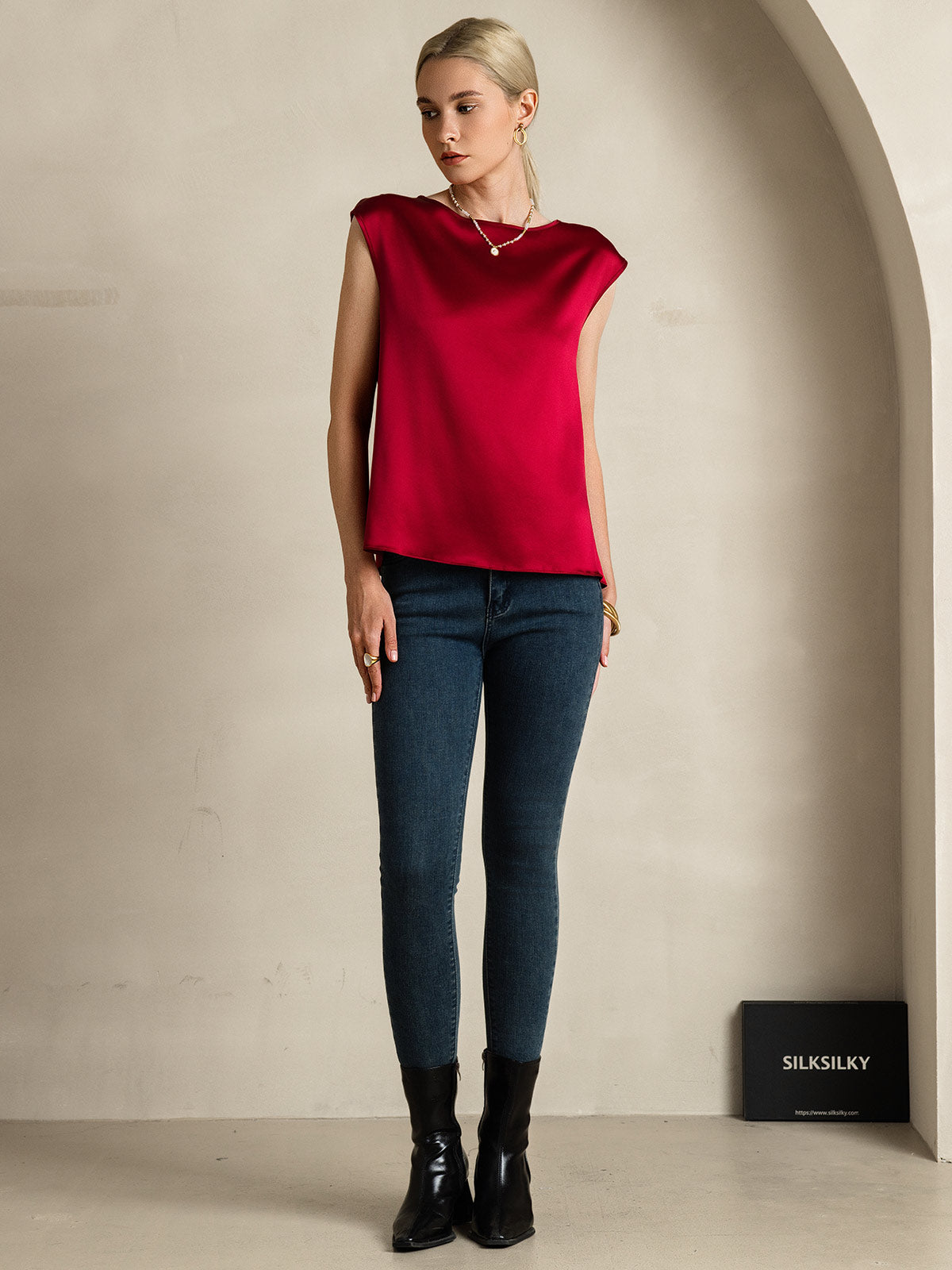 [Vin] SilkSilky-SE 19Momme Silke Womens T-Shirt 007