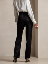 [Svart] SilkSilky-SE 19Momme Silke Womens Pants 002
