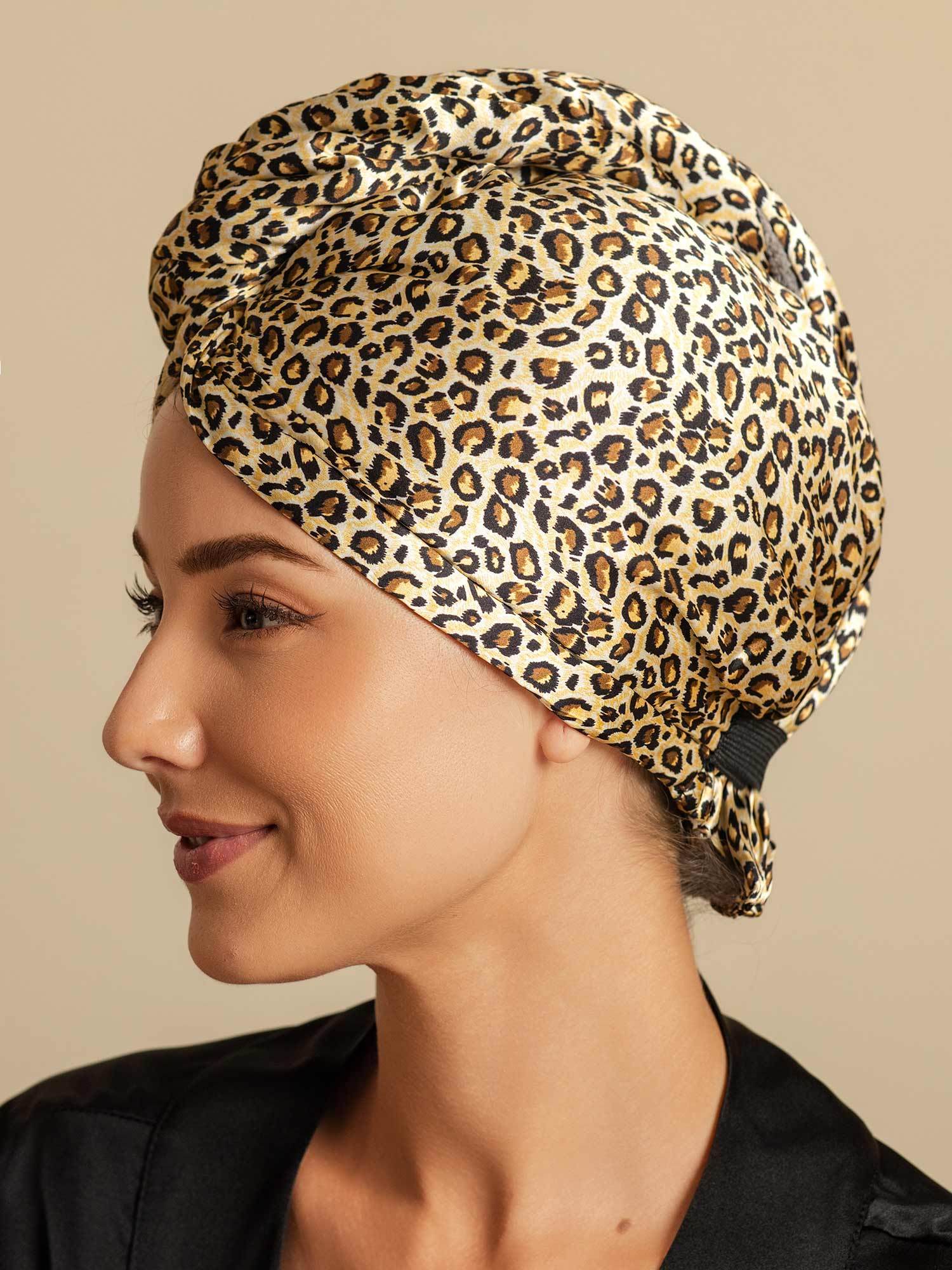 [Leopard] SilkSilky-SE Rent Silke Hair Towel Wrap 005,