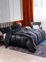 [Svart] SilkSilky-SE 22Momme Rent Silke Bedding Set 004,