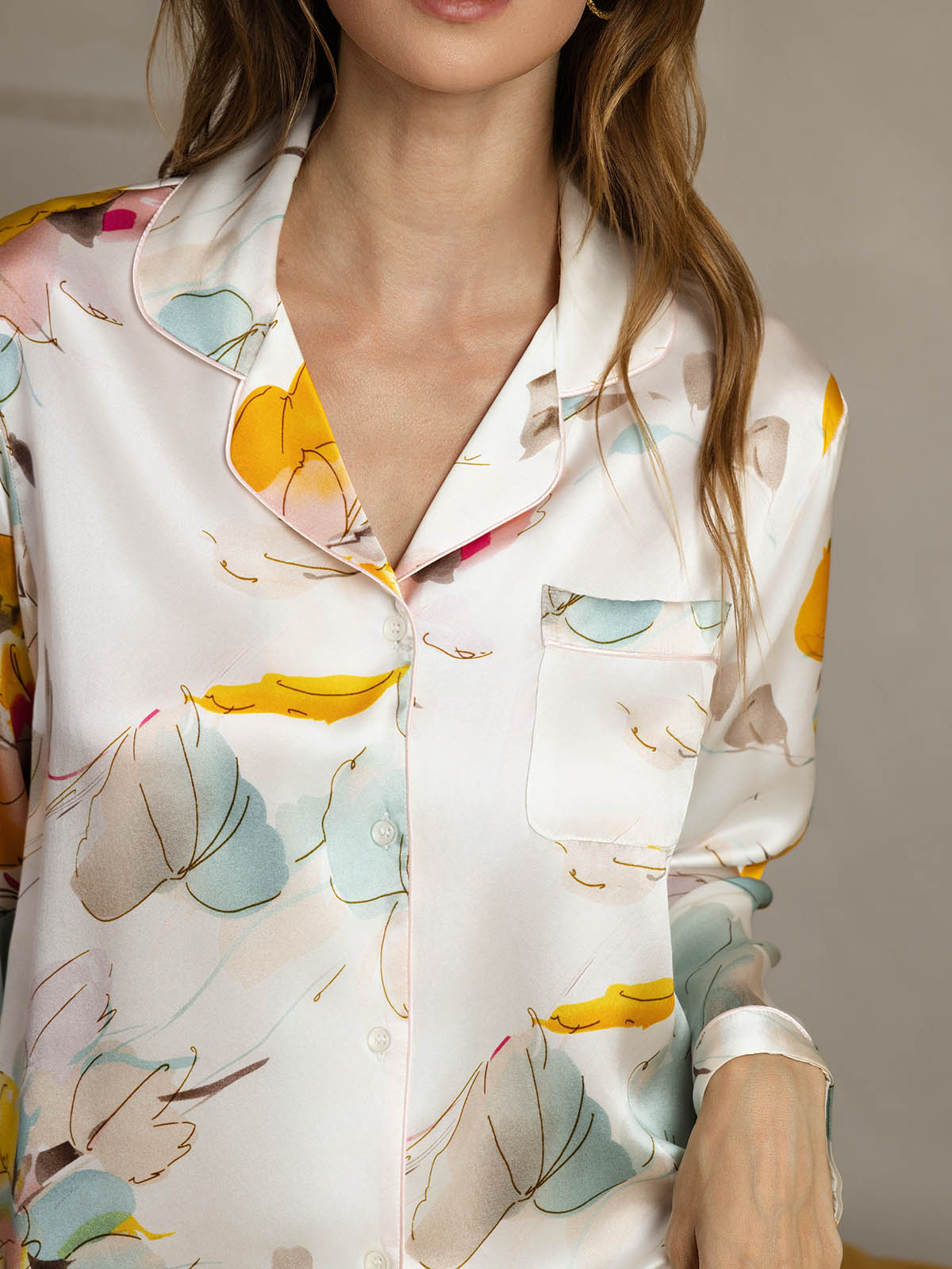 [Orkidé Bläck] SilkSilky-SE Rent Silke Womens Pajamas 005