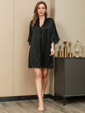 SilkSilky SE Rent Silke Hårärm Nightgown&Robe Set Svart 005