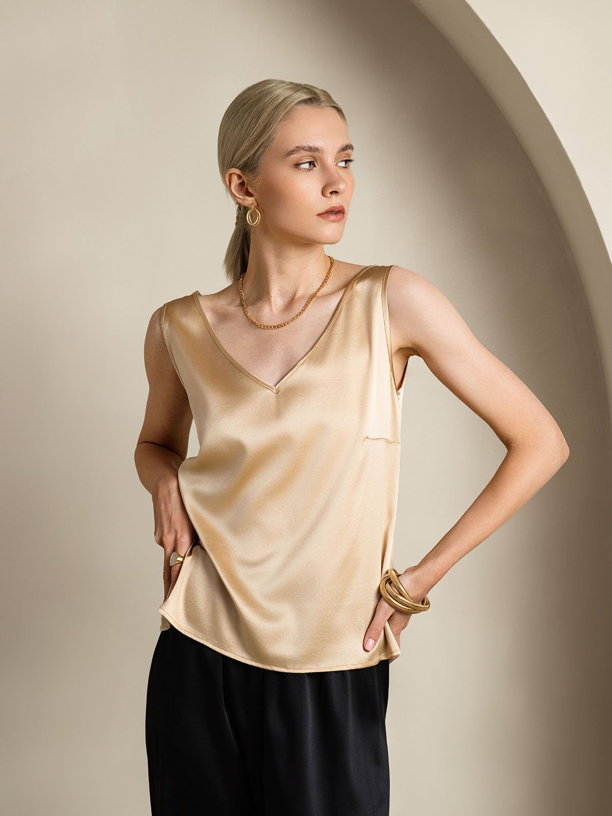 [Champagne] SilkSilky-SE 19Momme Silke Camisoles 001
