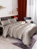 SilkSilky SE 19Momme Rent Silke Bedding Set Grå 004