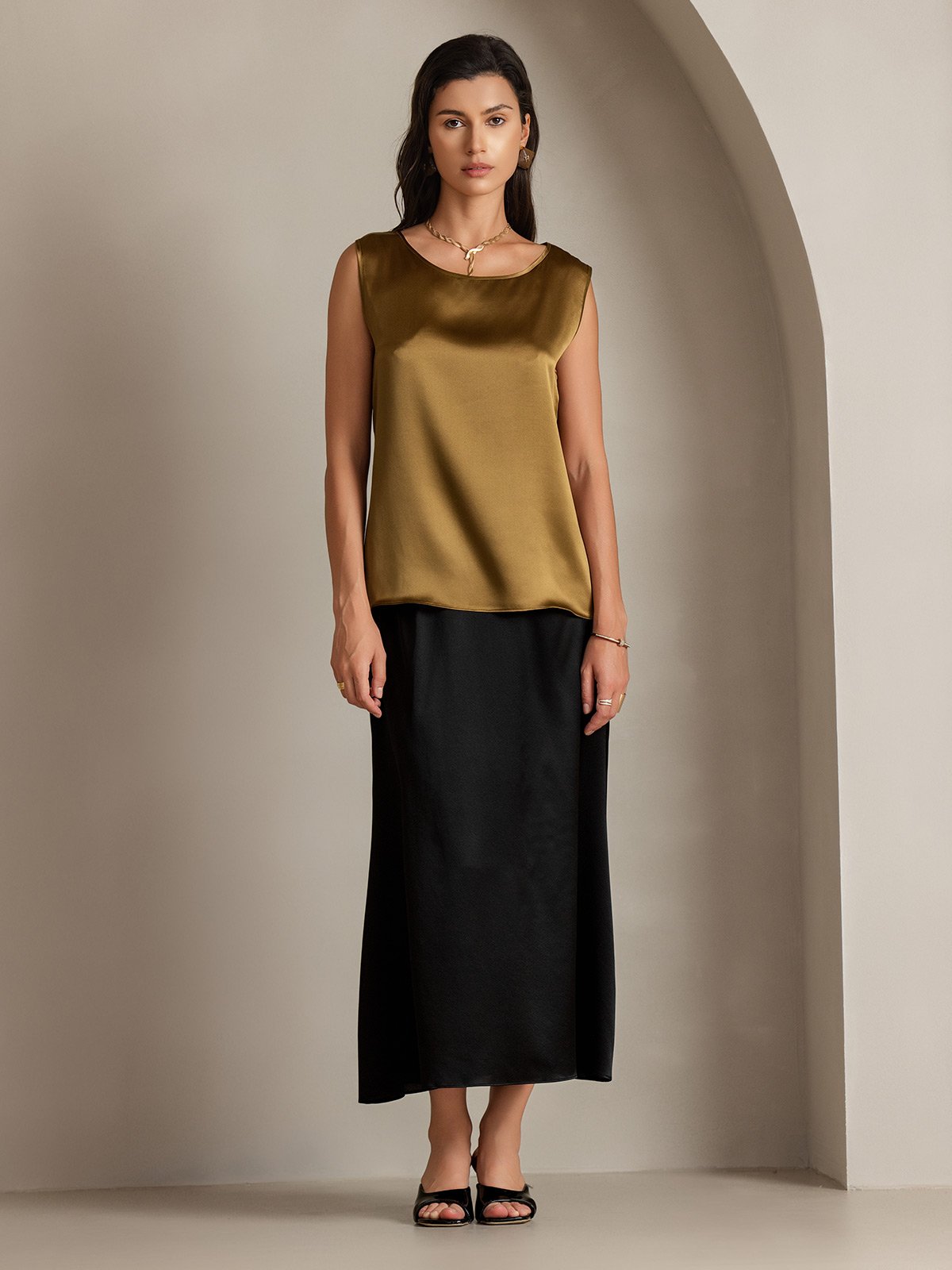 [Brun] SilkSilky-SE 19Momme Silke Camisoles 005