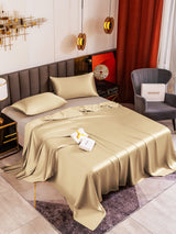 [Beige] SilkSilky-SE 19Momme Bäddset 001