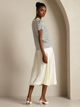 [Vit Rand] SilkSilky-SE Short Sleeve Crewkrage Dam T-Shirt 006