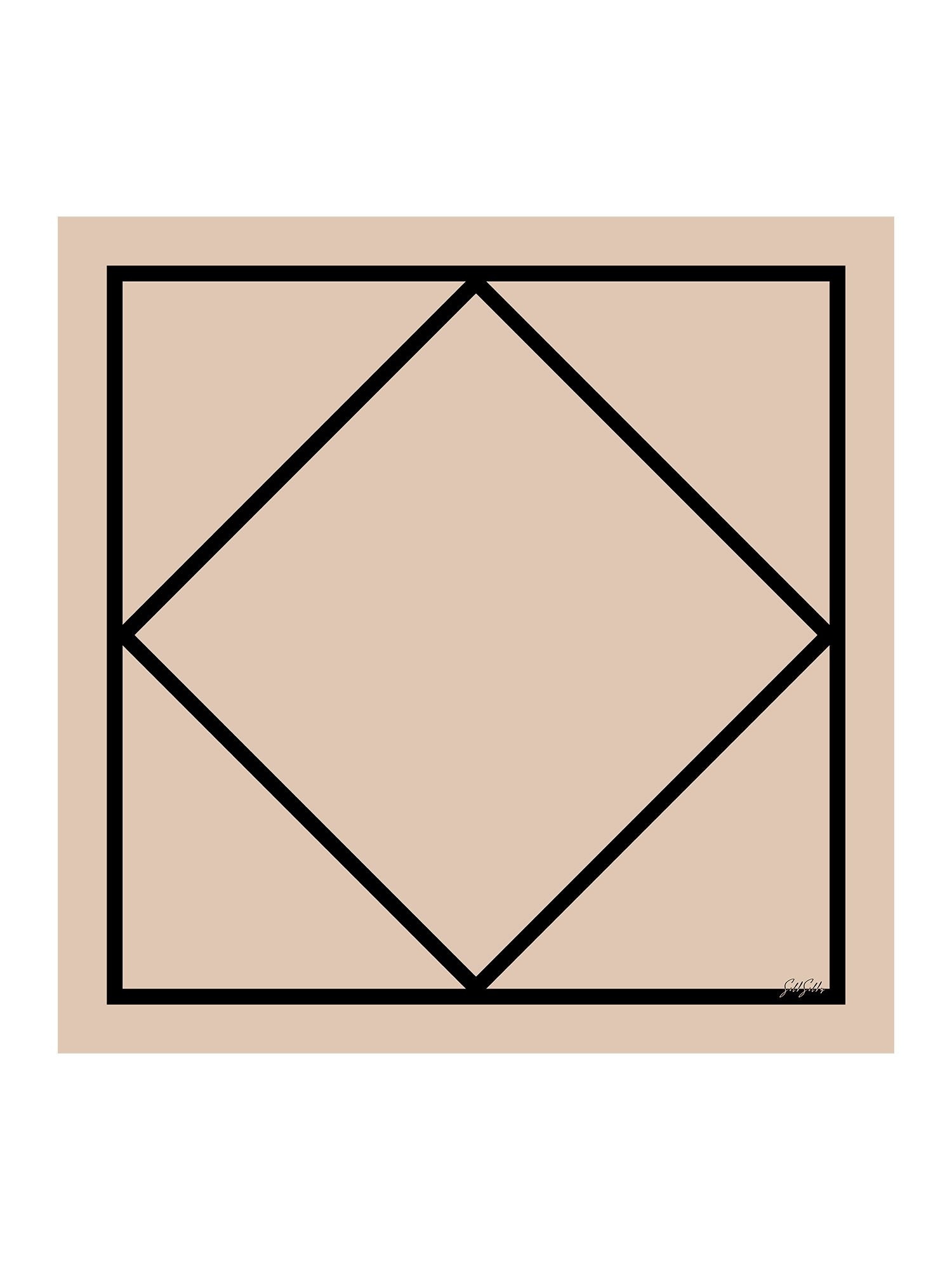 [Beige Fyrkant] SilkSilky-SE Halsduka 001