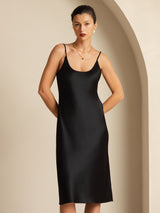 [Svart] SilkSilky-SE Spaghetti Strap Dress 003