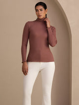 [Cameo Rose] SilkSilky-SE Long Sleeve Turtle Neck Dam T-Shirt 003