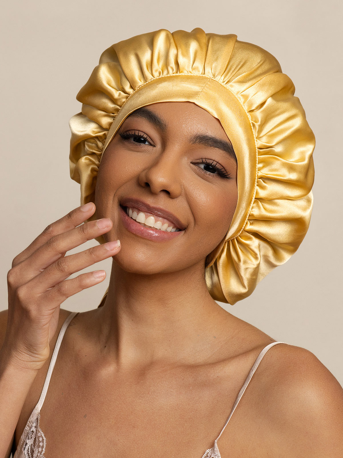 [Champagne] SilkSilky-SE Rent Silke Sleep Cap 001