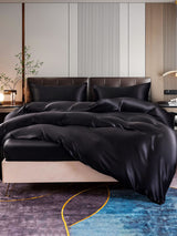 [Svart] SilkSilky-SE 22Momme Rent Silke Bedding Set 005,