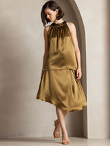 [Brun] SilkSilky-SE Sleeveless Halter Dam T-Shirt 004