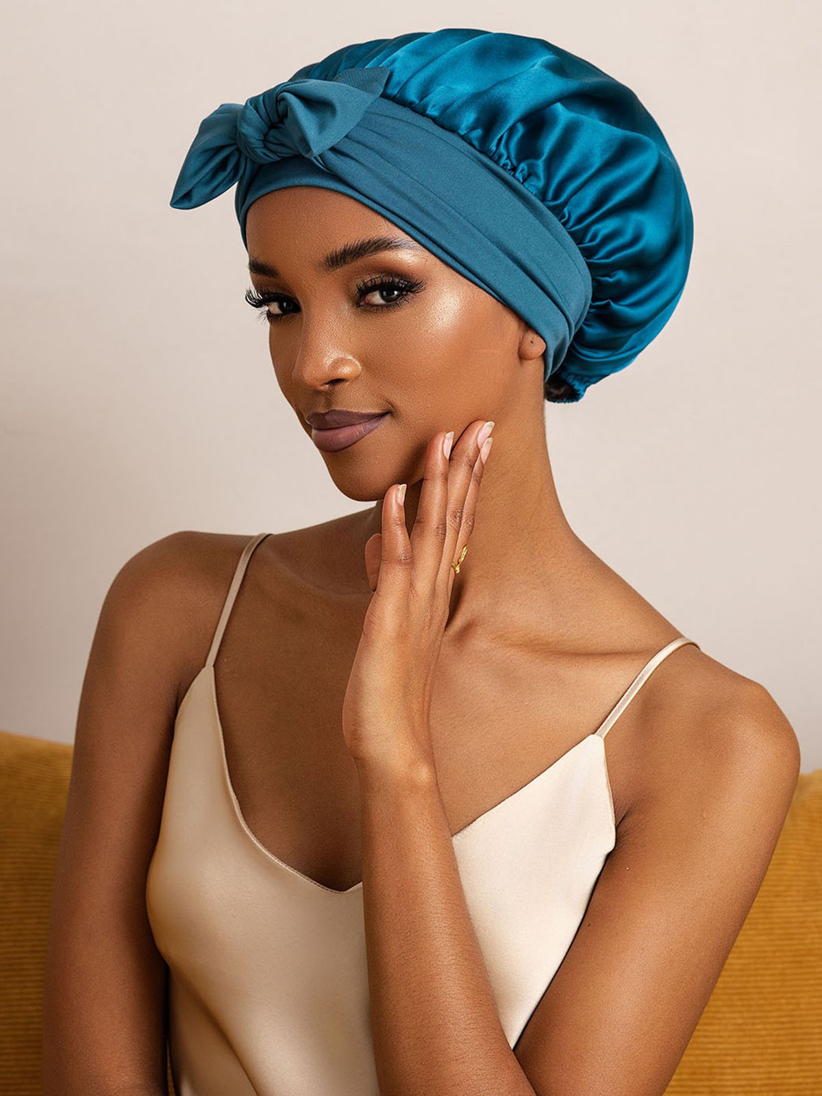 SilkSilky-SE Rent Silke Sleep Cap Kungsblått 004