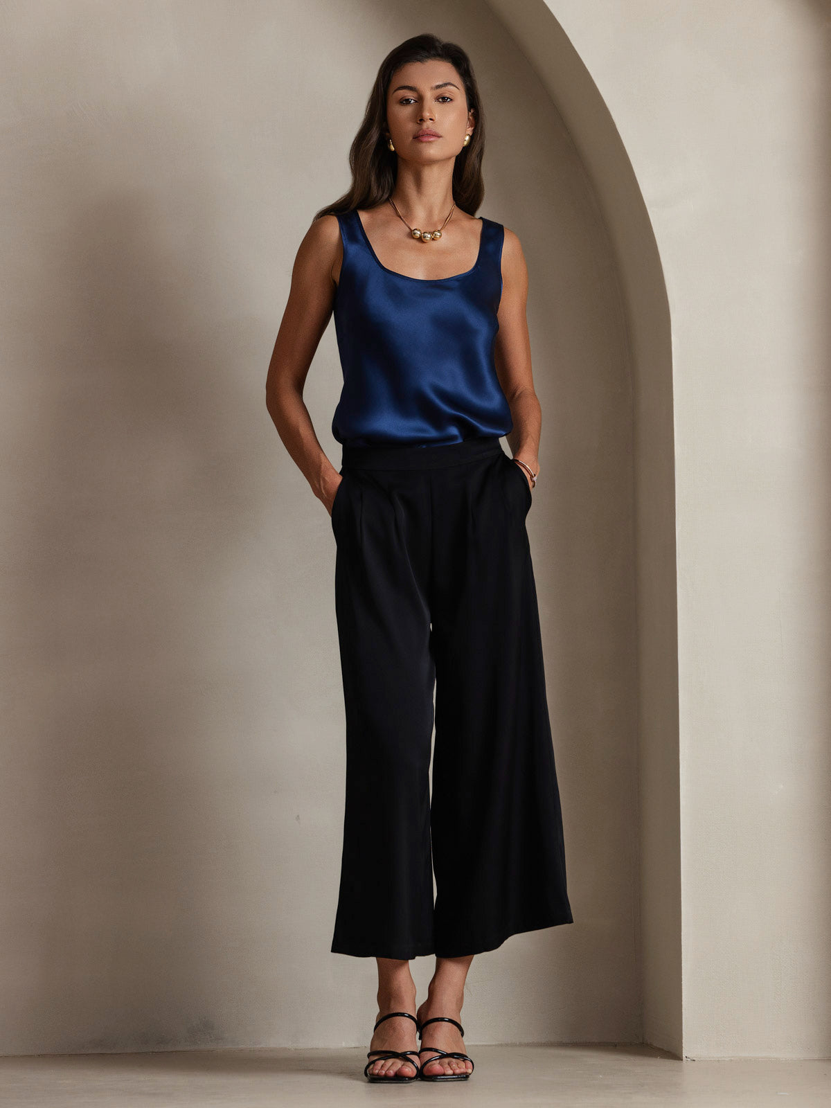 [Mörkblå] SilkSilky-SE 19Momme Silke Camisoles 008,