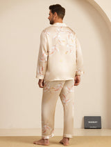 [Champagne] SilkSilky-SE Long Sleeve Lapel Collar Herr Pyjama 002