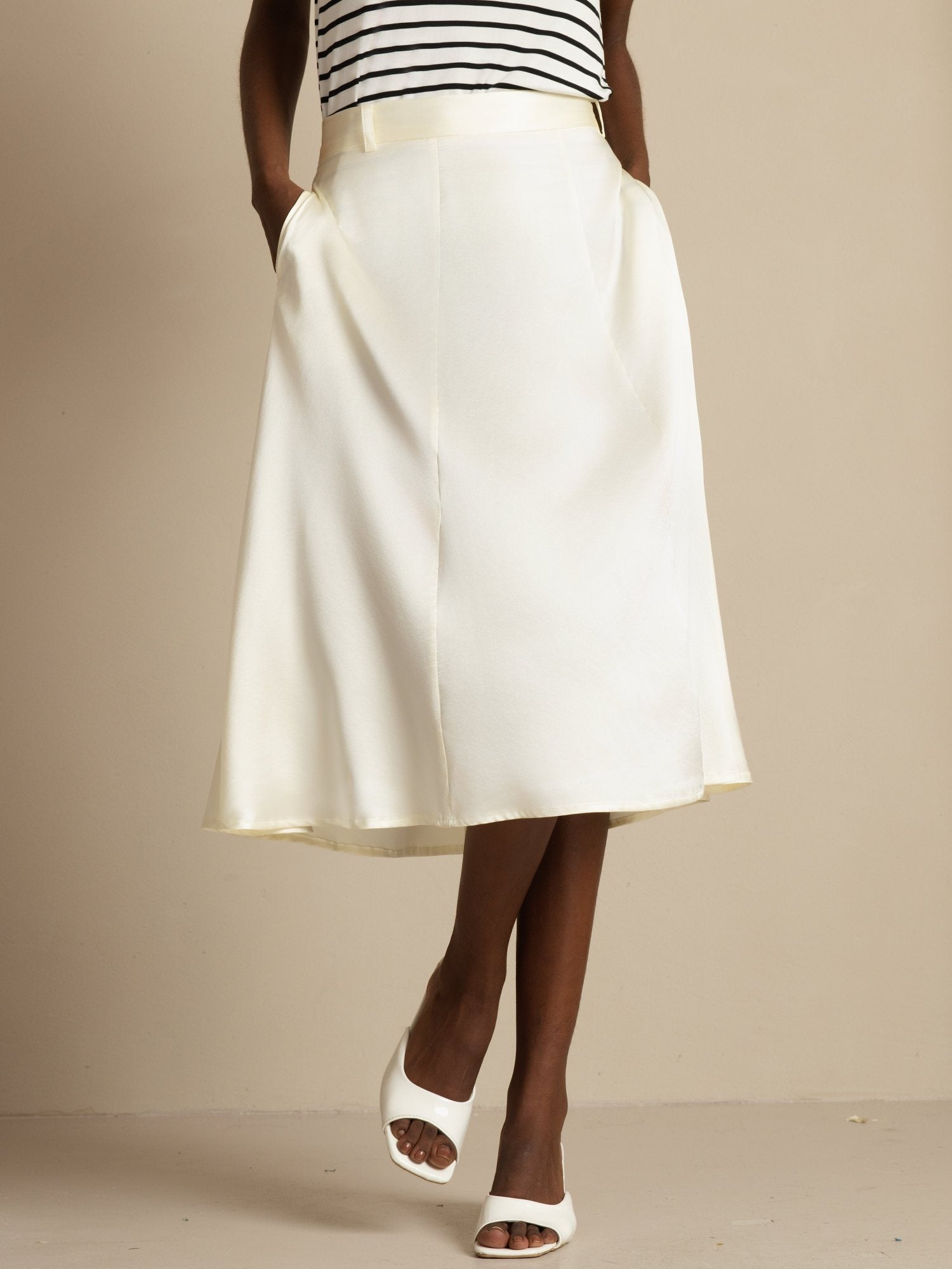 [Elfenben] SilkSilky-SE 19Momme Silke Skirt 003