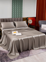 [Grå] SilkSilky-SE 25Momme Rent Silke Bedding Set 003