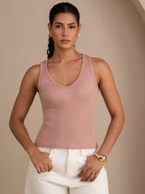 [Rosa] SilkSilky-SE Sleeveless Deep V Neck Cami Toppar 001