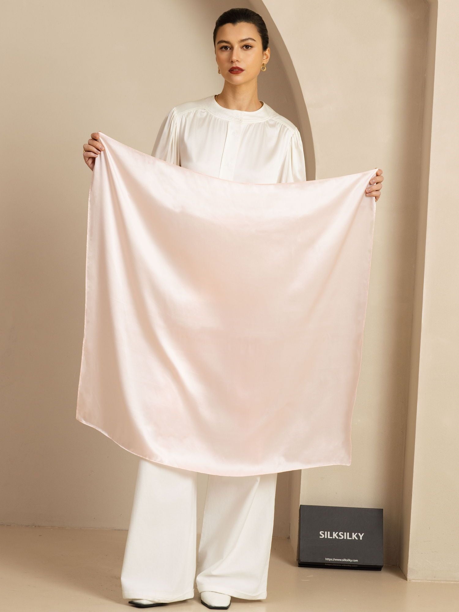 [Ljusrosa] SilkSilky-SE Pure Silk Scarf 002