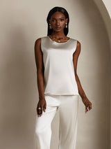 [Ljusgrå] SilkSilky-SE Sleeveless Round Neck Cami Toppar 005