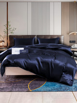 [Mörkblå] SilkSilky-SE 22Momme Rent Silke Bedding Set 001,