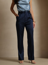 [Mörkblå] SilkSilky-SE 19Momme Silke Womens Pants 001