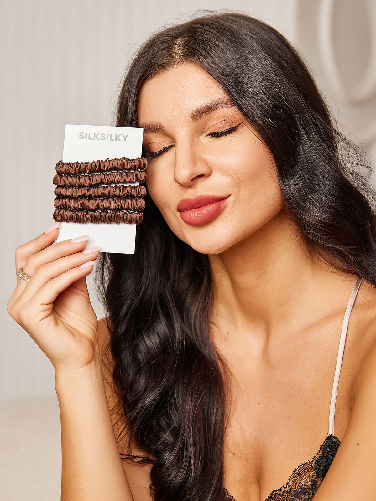 [Kaffe] SilkSilky-SE 19Momme Rent Silke Scrunchie 002