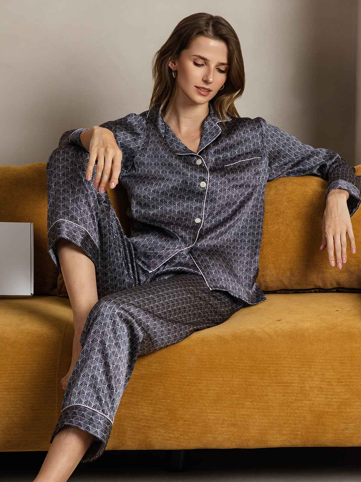 [Marin Ginkgo] SilkSilky-SE Rent Silke Womens Pajamas 005