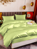 SilkSilky SE 19Momme Rent Silke Bedding Set Mintgrön 001