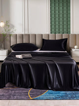 [Svart] SilkSilky-SE 25Momme Rent Silke Bedding Set 001