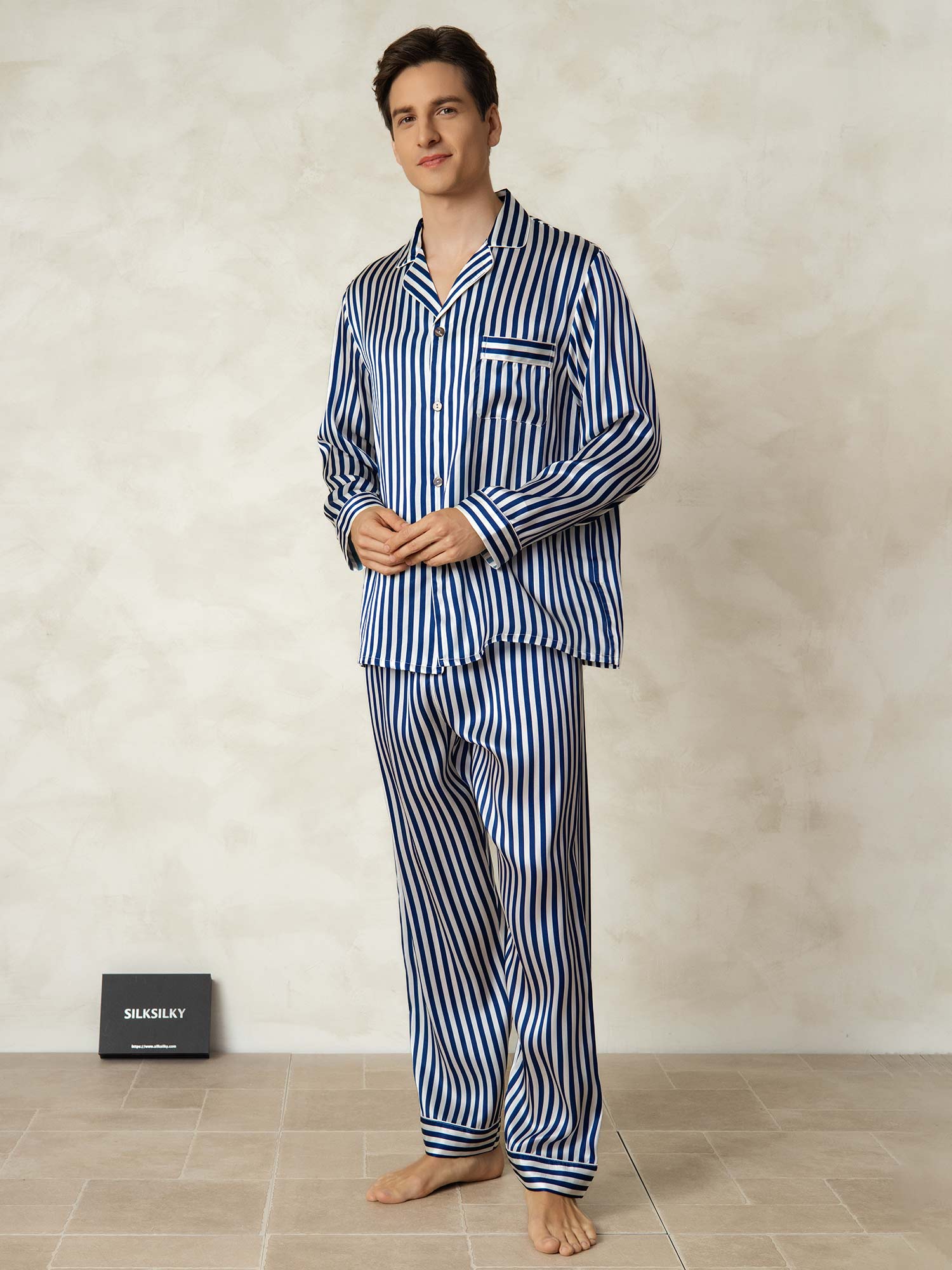 [Marin Rand] SilkSilky-SE 19Momme Rent Silke Mens Pajamas 007