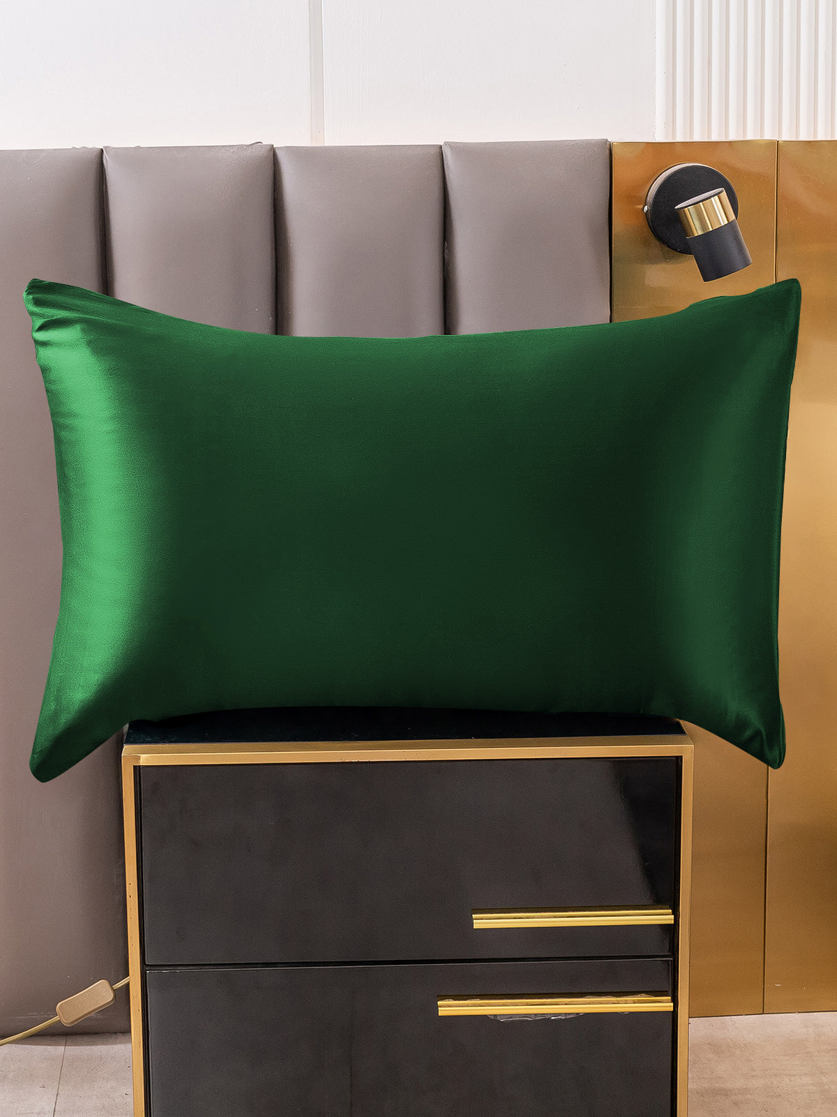 [Mörkgrön] SilkSilky-SE 19Momme Rent Silke Pillowcase 001