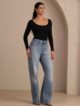 [Svart] SilkSilky-SE Long Sleeve Womens T-Shirt 006