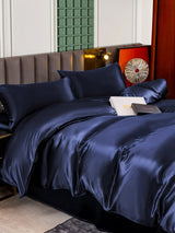 [Mörkblå] SilkSilky-SE 25Momme Rent Silke Bedding Set 005