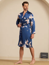 [Mörkblå] SilkSilky-SE 19Momme Mens Robe 006
