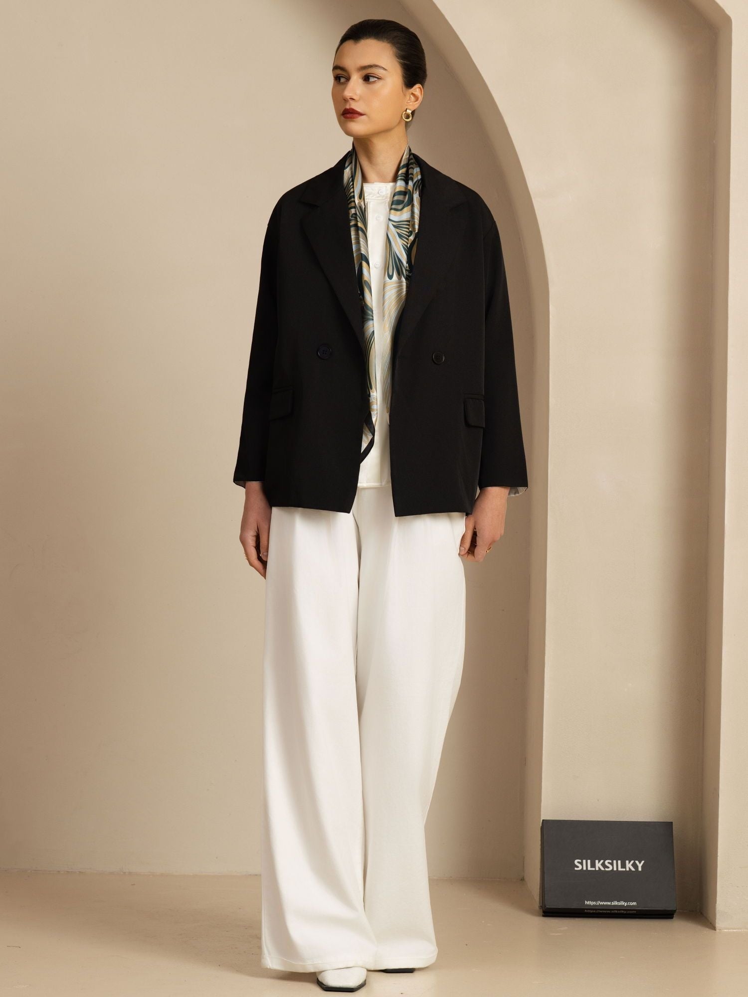 [P110] SilkSilky-SE Pure Silk Scarf 004