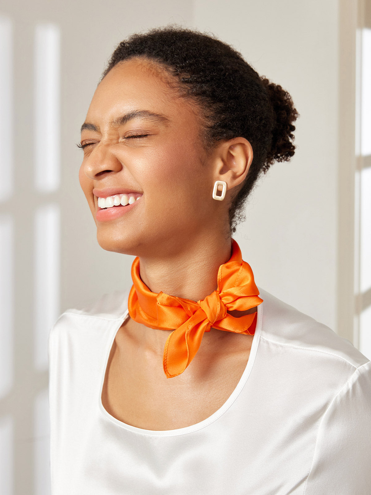 [Orange] SilkSilky-SE Rent Silke Scarf 001