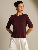 [Windsorvin] SilkSilky-SE Half Sleeve Crewkrage Dam T-Shirt 001